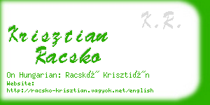 krisztian racsko business card